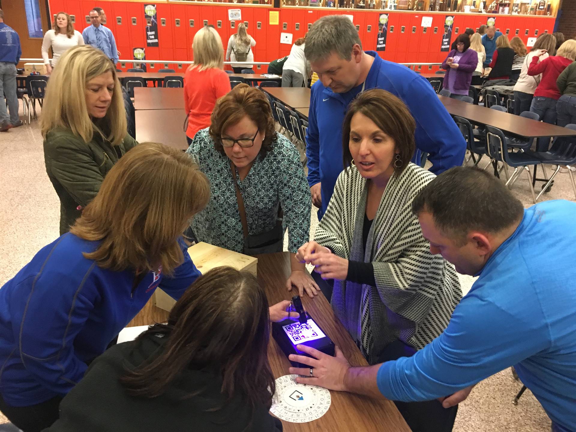 Edison teachers were split into teams and tried to decode provided clues and unlock their Escape Box