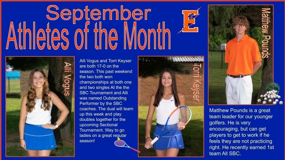 September Athletes of the Month