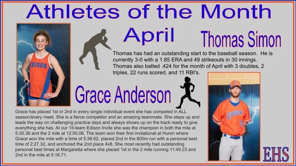 April Athletes of the Month
