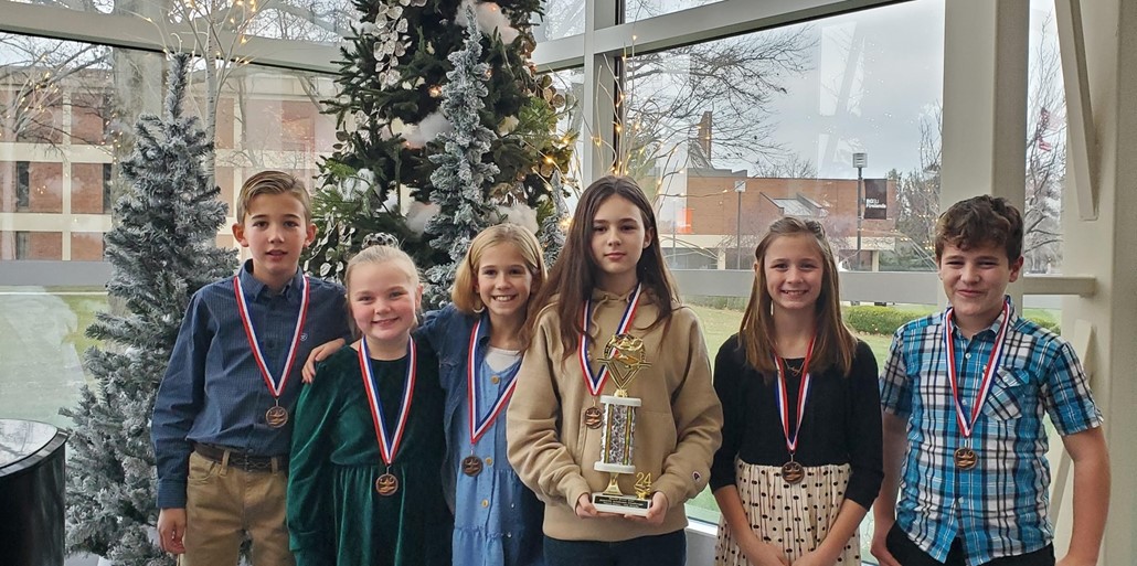 The 5th grade Academic Challenge team came in 3rd place at our championship competition on December 3rd at the BGSU Firelands campus. Members participating were Bridger Hogue, Eliza Wheeler, Jessica Rockwell, Beatrice Bolding, Avery Barnett and Tristan Rogers. The 5th graders represented Edison well by putting forth their best effort, behaving respectfully and bringing home a trophy. 